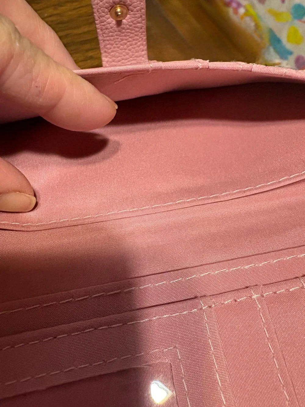 Florelli Pink Leather Wallet with Gold Logo